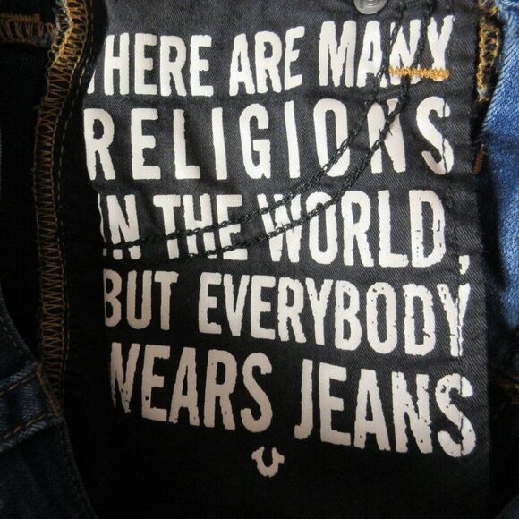 TRUE RELIGION Halle Mid‎ Rise Super Skinny Jeans Womens Sz 24 Blue Stretch Denim - Picture 9 of 16